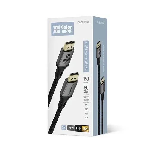 Кабель DisplayPort (M) - DisplayPort (M) 1.5 м, Black, ColorWay teh0028518 - фото 7