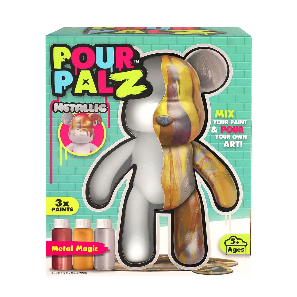 Pour Palz Набір для творчості Флюїд Арт - Ведмедик "Магія металіку" S3 Metallic ToyMonster Art.GS-G25021