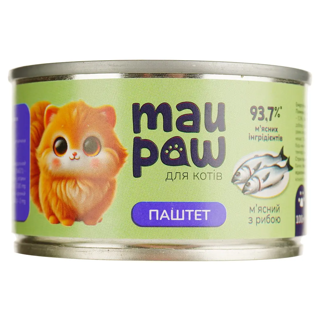 Набор полнорационного корма для взрослых кошек MAU PAW Микс 800 г (8 шт. х 100 г) - фото 3