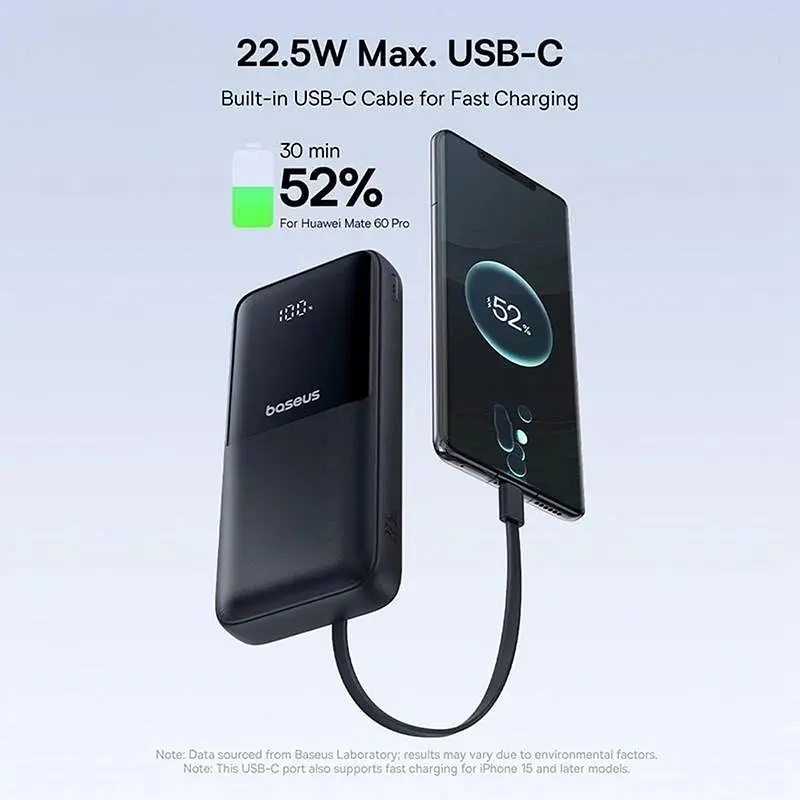 Павербанк Baseus Lipow 22.5W черный 20000 mAh - фото 8