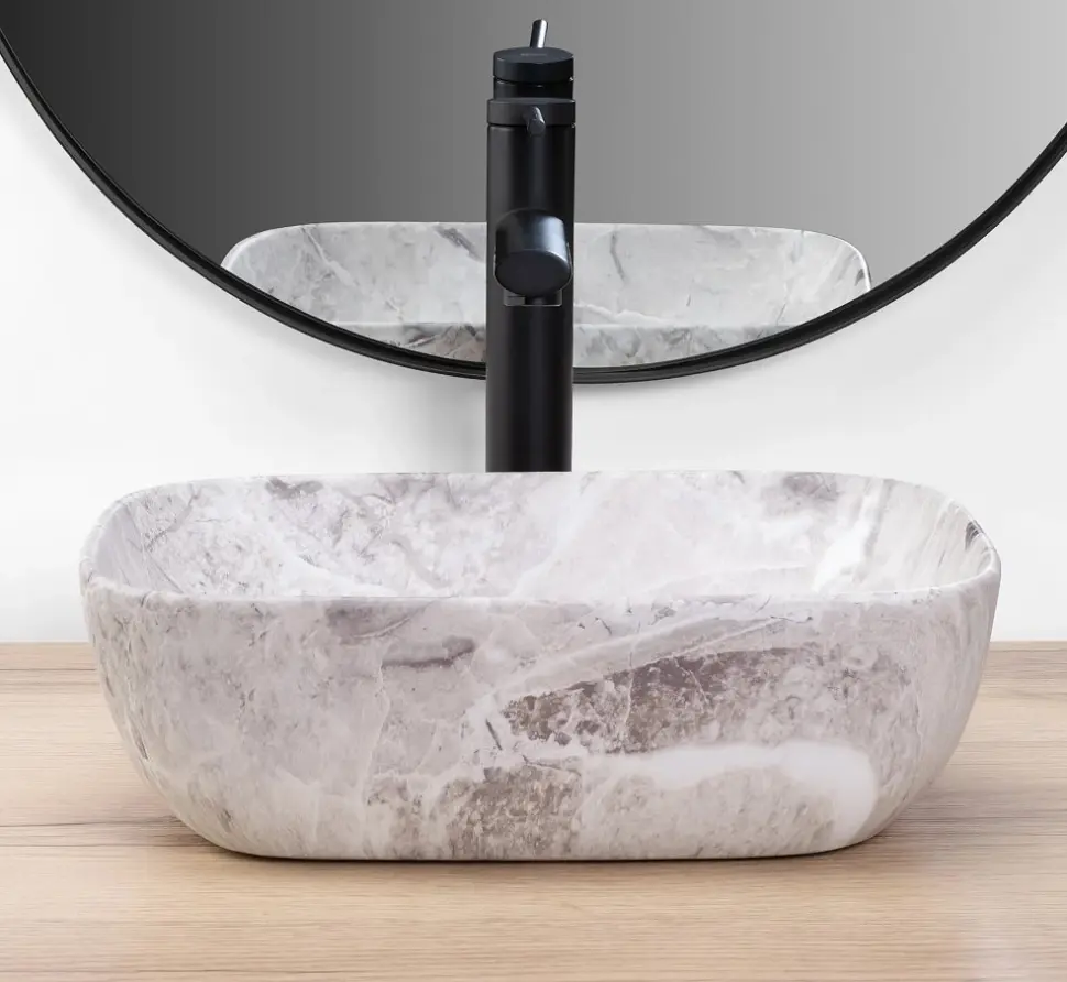 Умивальник Rea Belinda Mini 36x25 stone matt (REA-U3321), Матова - фото 4