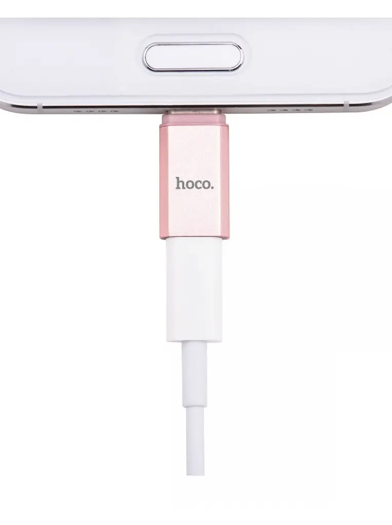 Переходник Hoco Micro-Type-C Rose Gold - фото 4