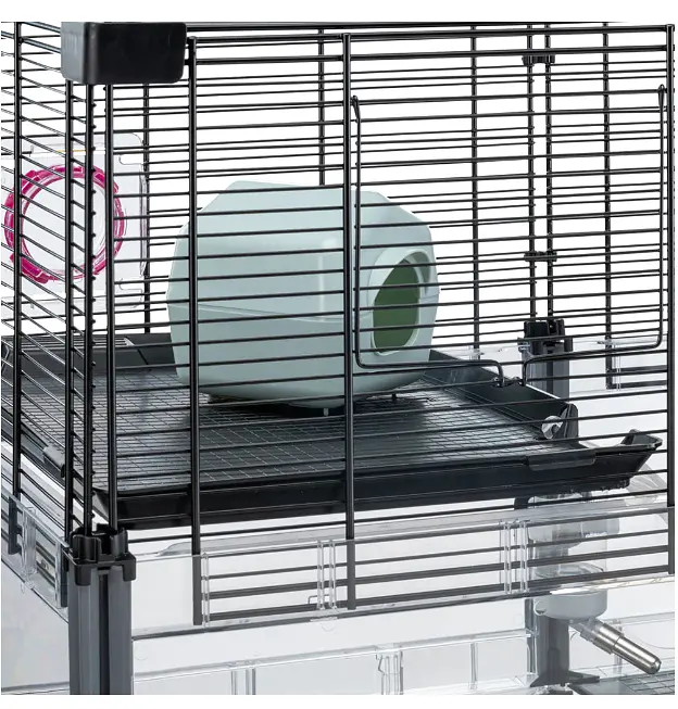 Модульна клітка для хом'яків та мишей Ferplast Multipla Hamster Crystal з аксесуарами чорна 72.5x37.5x62 см 57007617 - фото 8