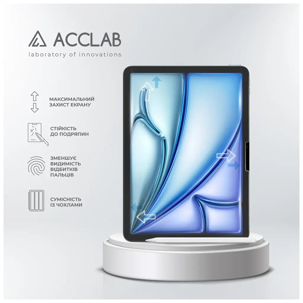 Скло захисне ACCLAB Full Glue Apple iPad Air 11 (2024) (1283126593703) - фото 4