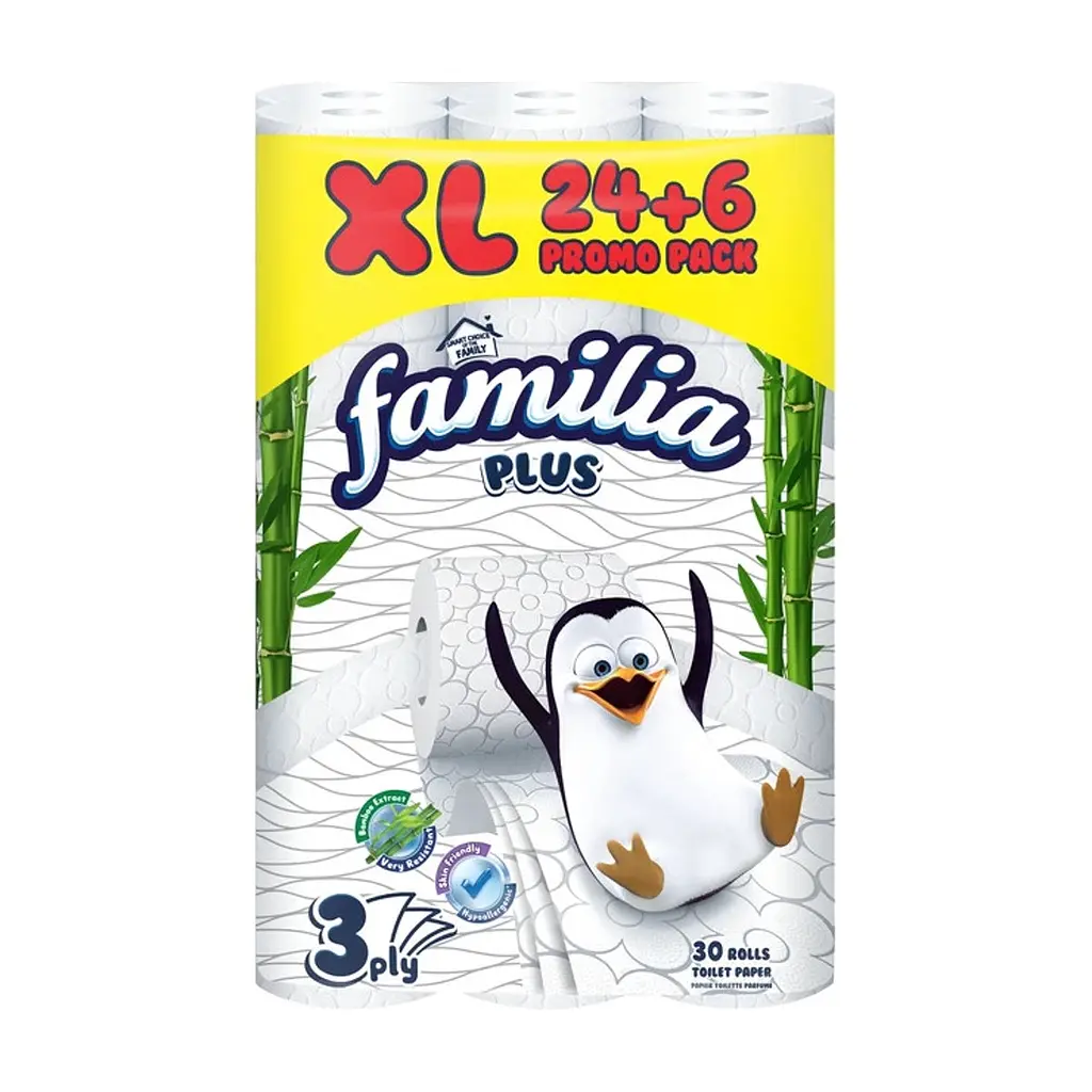 Туалетний папір Familia 3 шари 24+6 рулонів (8690536023479)
