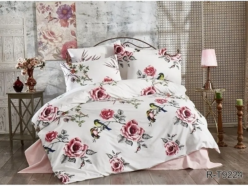 Комплект постільної білизни з компаньйоном (R-T9224) Євро TAG tekstil pbe0037119 - фото 2