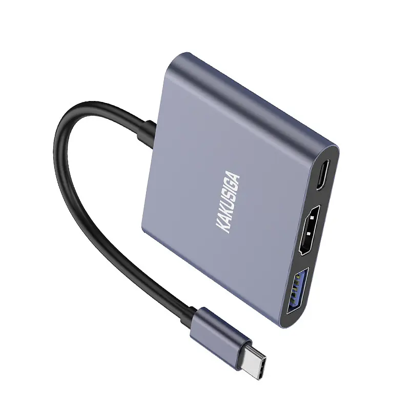 Конвертор USB Hub Kakusiga KSC-750 Type-C на USB 3.0 HDMI Type-C PD - фото 3