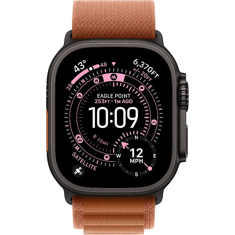 Смарт-часы Apple Watch Ultra 3 49mm Black Titanium Case with Terra Cotta Alpine Loop Medium (MG9E4) - фото 2