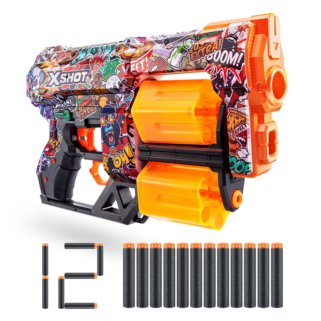 Швидкострільний бластер Zuru X-Shot Skins Dread Sketch, 12 патронів (36517H) - фото 4