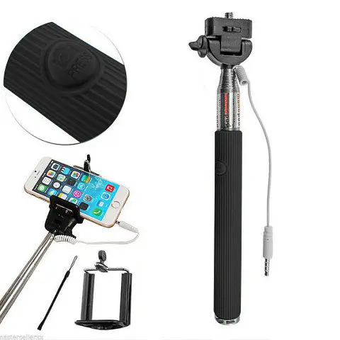 Монопод для себешки with cable take pole чорний - фото 2