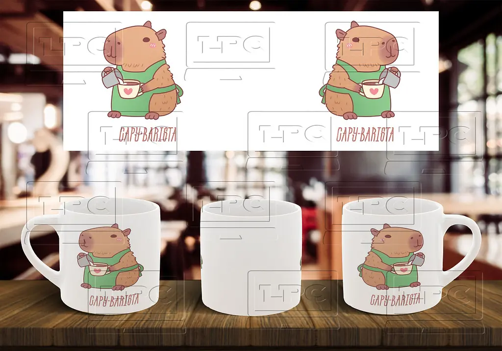 Чашка "Capy-Barista" 180, Блакитна