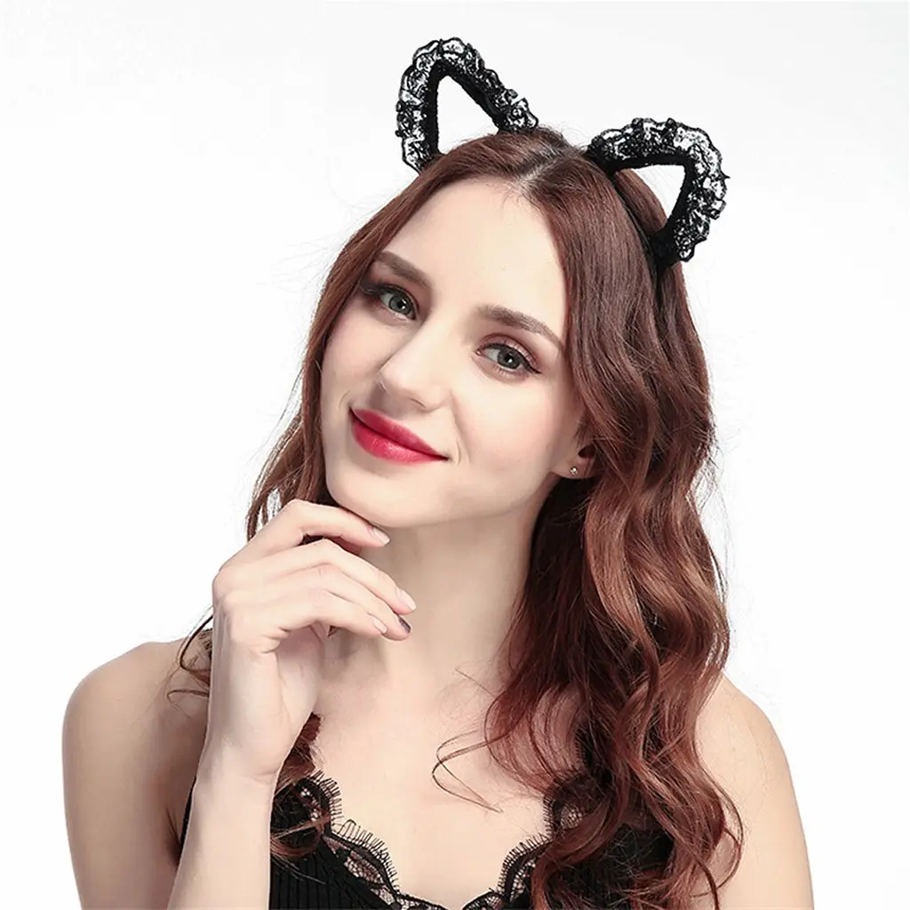 Обруч з котячими вушками Babydoll Універсальний.. Чорний 4503 - фото 3