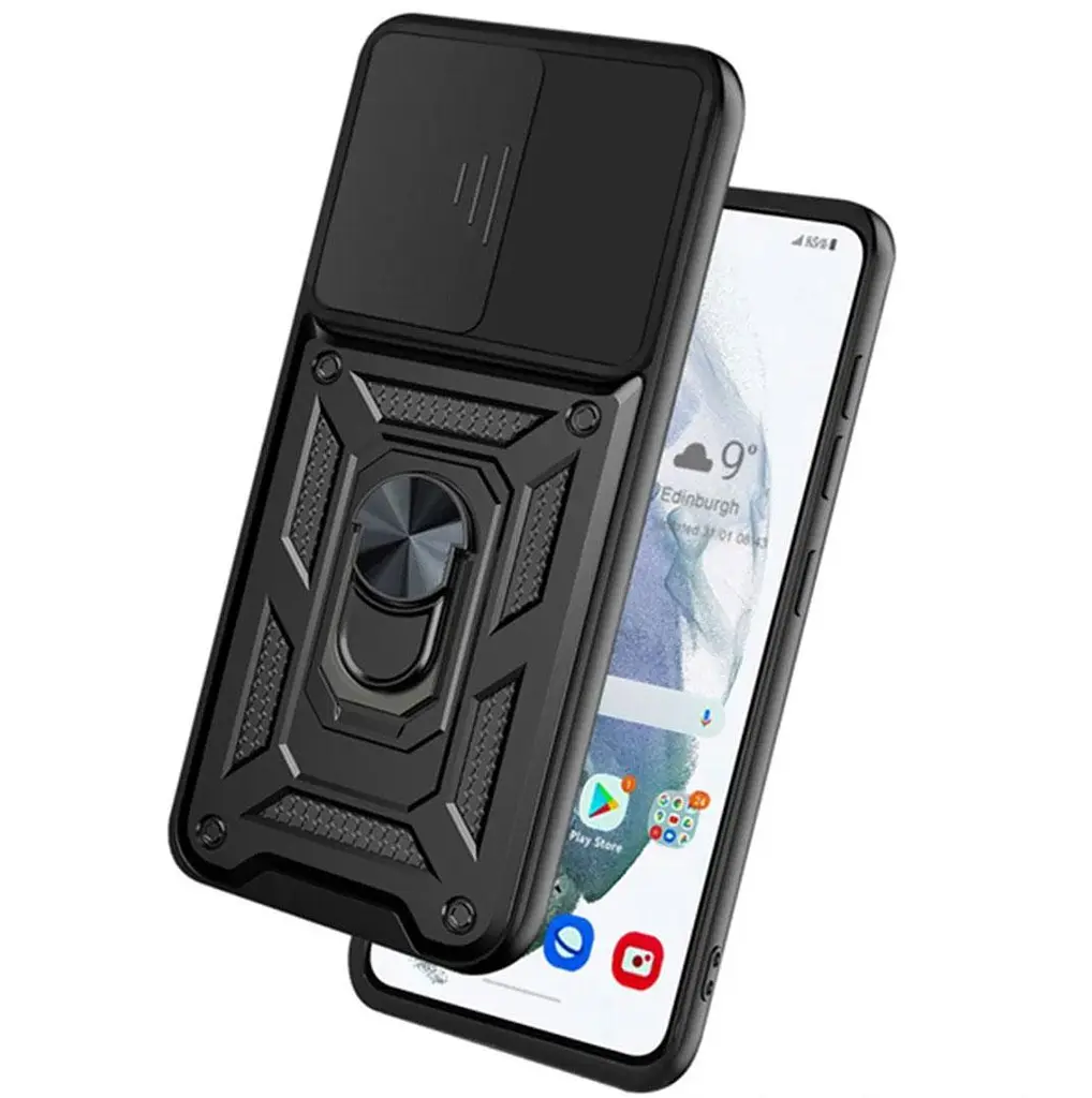 Чохол Primo Shockproof для Oppo Reno 14F 5G - протиударний, з підставкою і шторкою камери - Black - фото 4