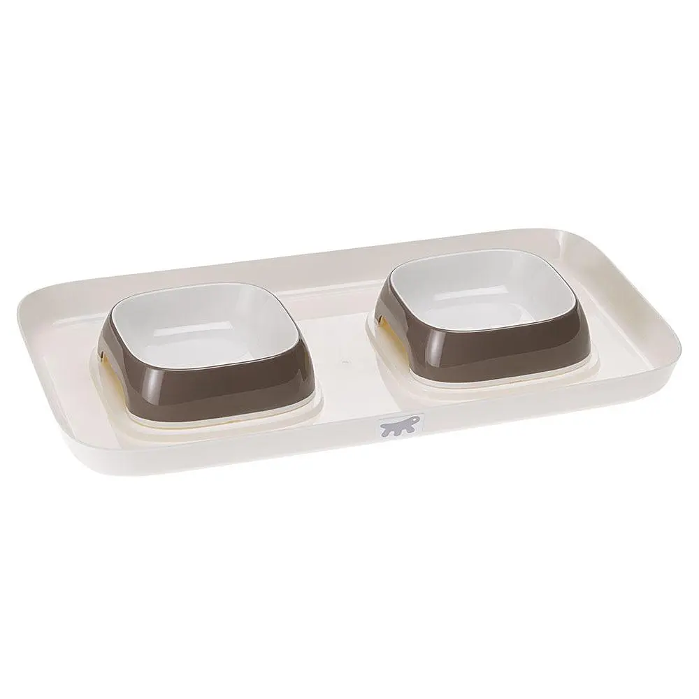 Миски на підставці для собак та котів Ferplast Glam Tray Extra Small пластикові сірі 40x23x4.5 см 400 мл 71908321 - фото 2