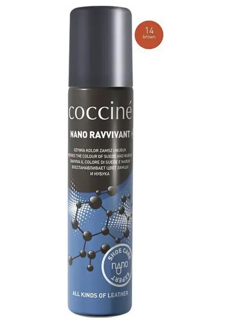 Спрей-фарба Coccine Ravvivant Nano для замші та нубуку, коричнева, 75 мл