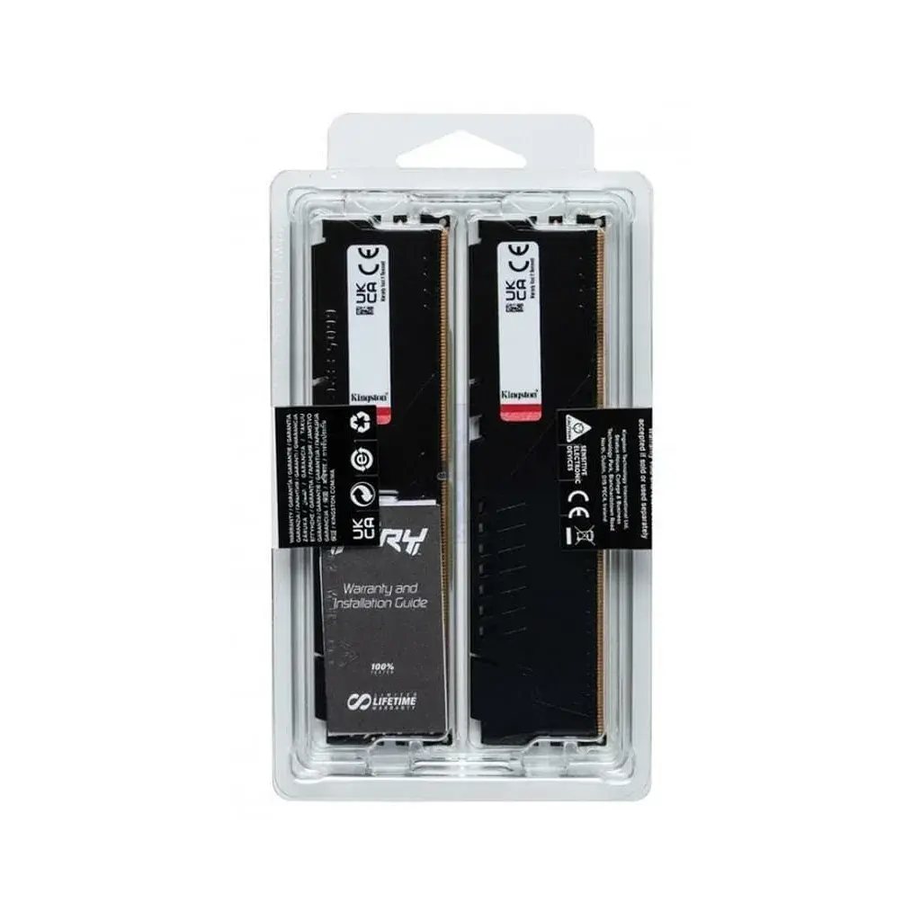 Модуль пам'яті для комп'ютера DDR5 32GB (2x16GB) 6000 MHz Fury Beast Black Kingston Fury (ex.HyperX) (KF560C36BBE2K2-32) - фото 5