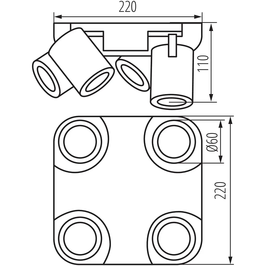 Светильник спотовый Kanlux Laurin EL-4O B (29129) - фото 4