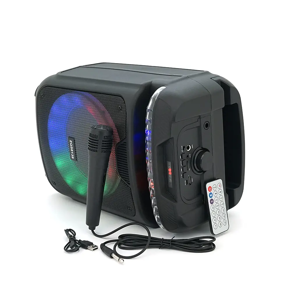 Акустична система Voltronic з підсвічуванням ZQS8139, 15W, вбудований акум 3600mAh, живлення від USB кабелю, Black, Box - фото 6