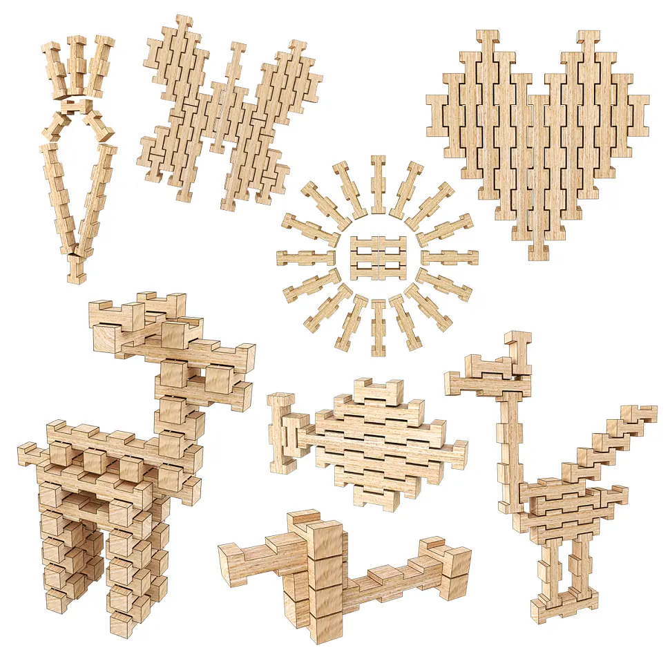 Дерев'яний конструктор Фантазія Igroteco 900033 240 деталей - фото 5