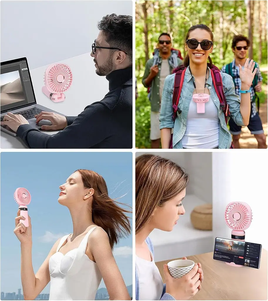 Ручний вентилятор 20+ годин роботи USB 5 швидкостей - фото 6