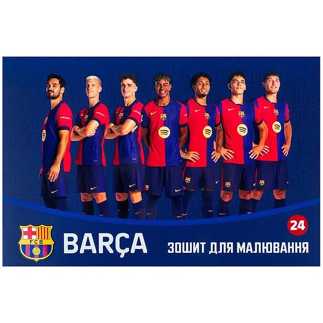 Альбом для малюв. на скобі 24арк. софт тач + УФлак "FC Barcelona" №BC25-242/Kite/ - фото 2