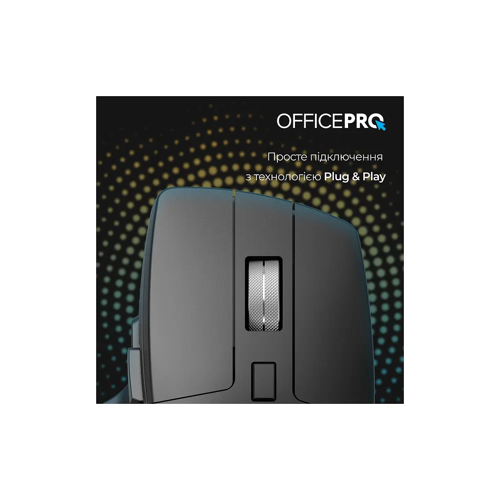 Мишка OfficePro M395B Silent Click Ergonomic Wireless Black (M395B) - фото 8