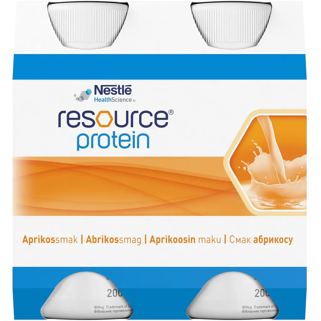 Готова молочна суміш Nestle Resource Protein Ресурс Протеїн, зі смаком абрикосу, 800 мл (4 шт по 200 мл) - фото 6