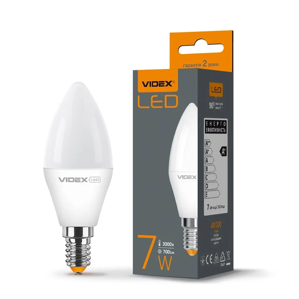 Лампочка Videx LED C37e 7W E14 3000K 220V (VL-C37e-07143) - фото 2
