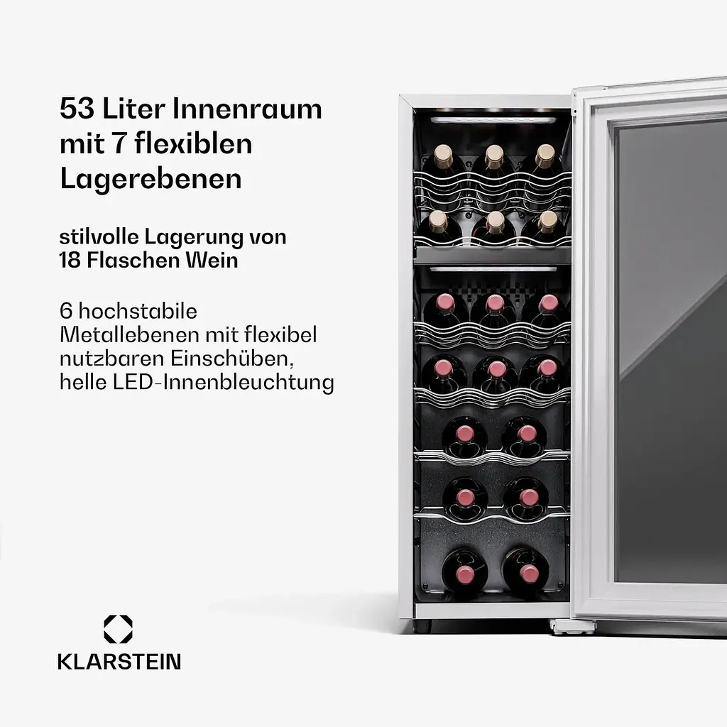 Винный холодильник Klarstein Shiraz 18 Duo (10045301) - фото 5
