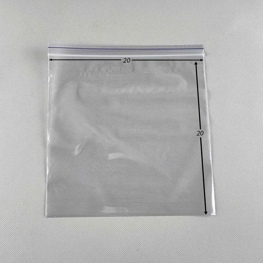 Пакети Zip-Lock прозорі 20x20 см, 100 шт, 50 мкм, поліетиленові пакети із застібкою - фото 2