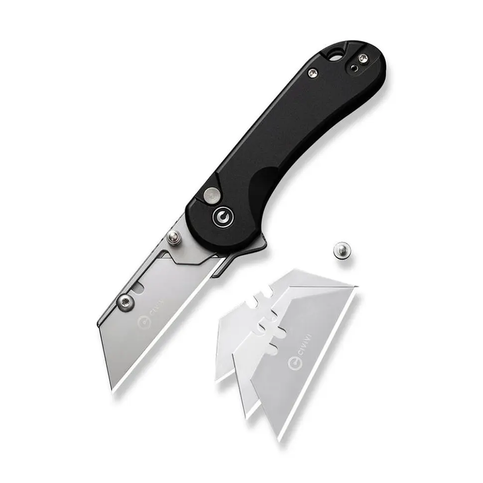 Ніж трапеція складаний кишеньковий Civivi Elementum Utility, (5.8 см) 6Cr13/Aluminum чорний - фото 2