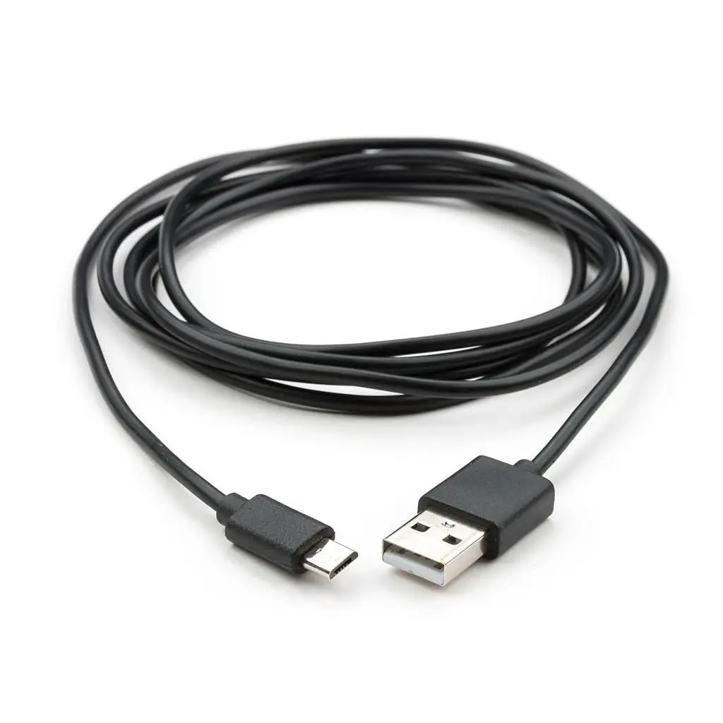 Дата кабель USB 2.0 AM to Micro 5P PVC 1.8m black Vinga (VCPDCM1.8BK) - фото 2