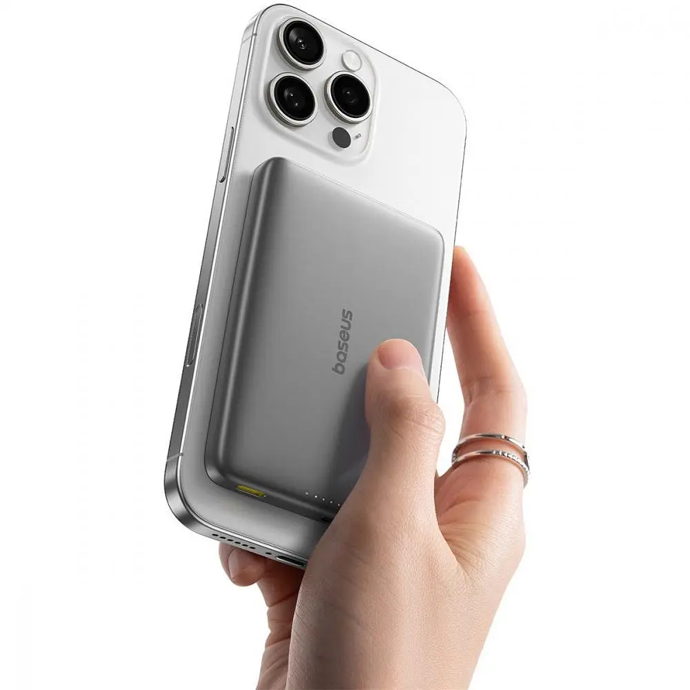 Павербанк Baseus PicoGo Ultra-Slim Qi2 Gray 10 000 mAh / 27 Вт (E0027200) - фото 3