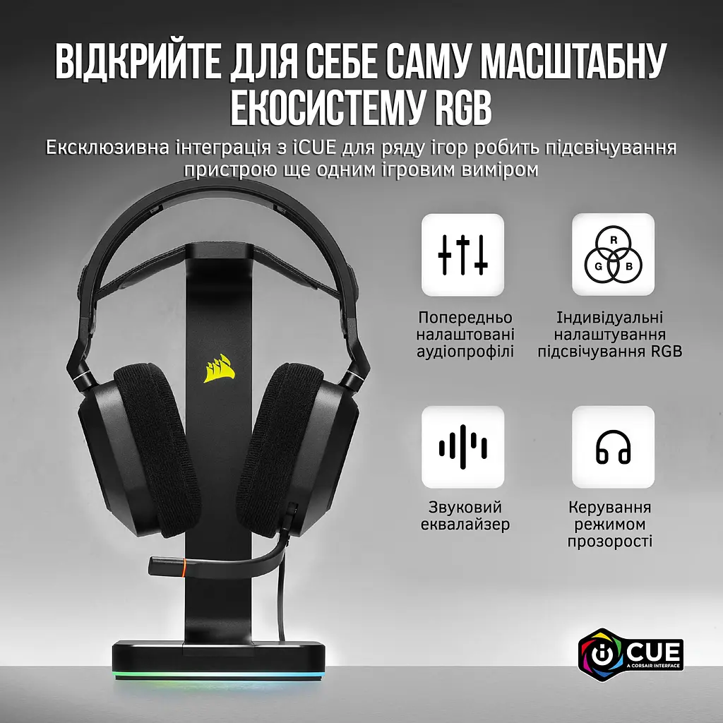 Навушники Corsair HS80 RGB USB Headset Carbon (CA-9011237-EU) - фото 6
