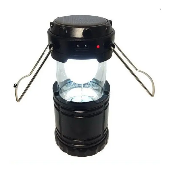 Туристичний ліхтар-лампа CAMPING MH-5800T 6+1 LED на сонячній батареї, чорний - фото 2