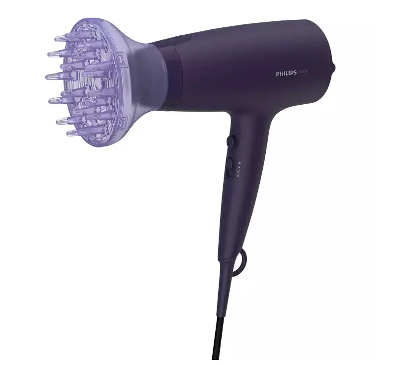 Фен для волосся Philips 3000 series, чорний з блакитним (BHD360/20) - фото 2