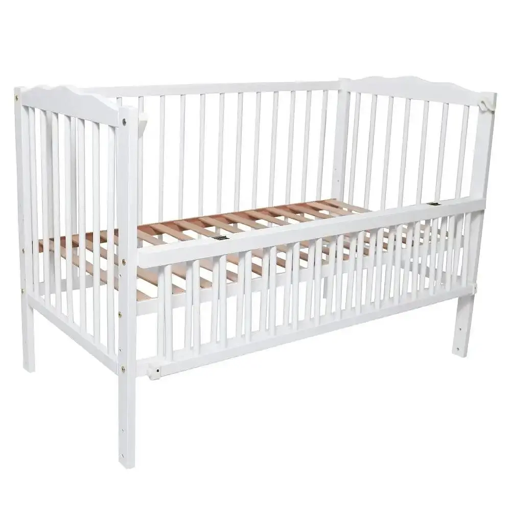 Ліжечко для немовлят з відкидним бортиком "Веселка" BabyRoom Білий - фото 2