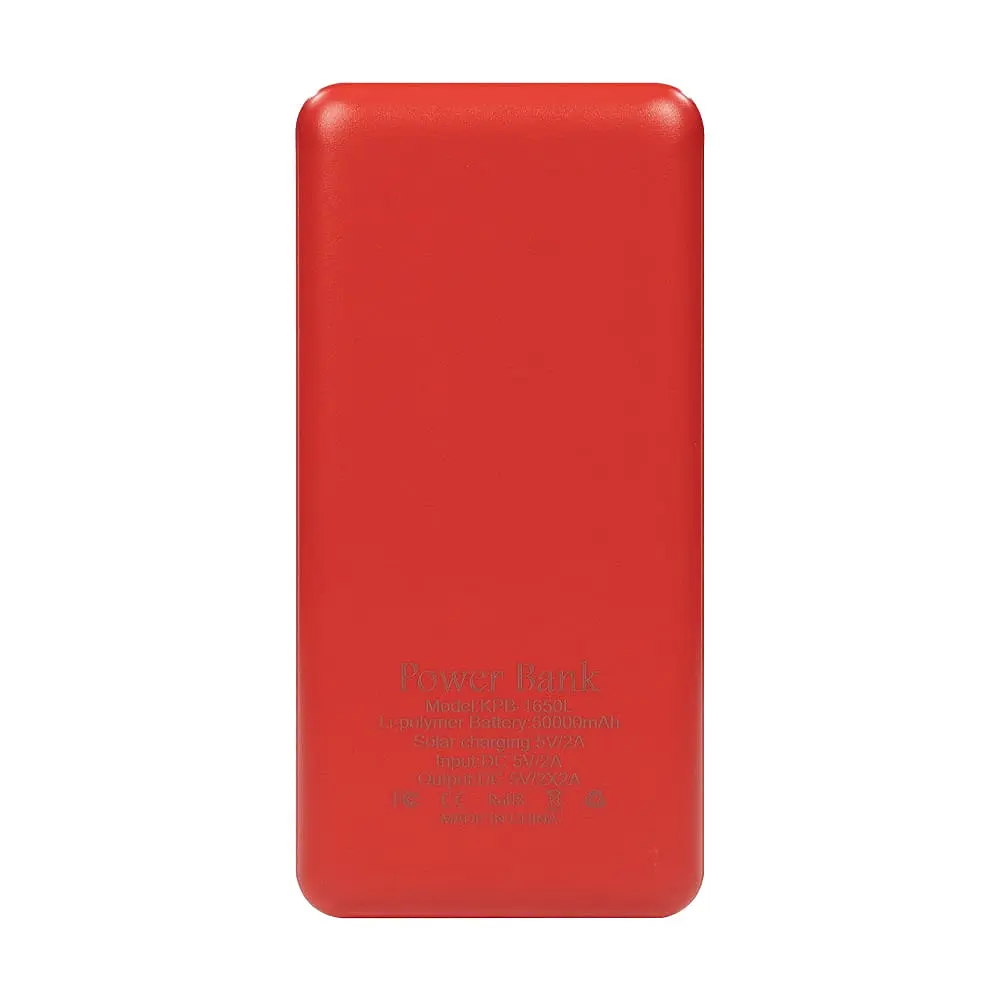 Повербанк 50000mAh Power Bank Kraft KPB-1650L Red 2 світлодіоди (43-00097) - фото 4