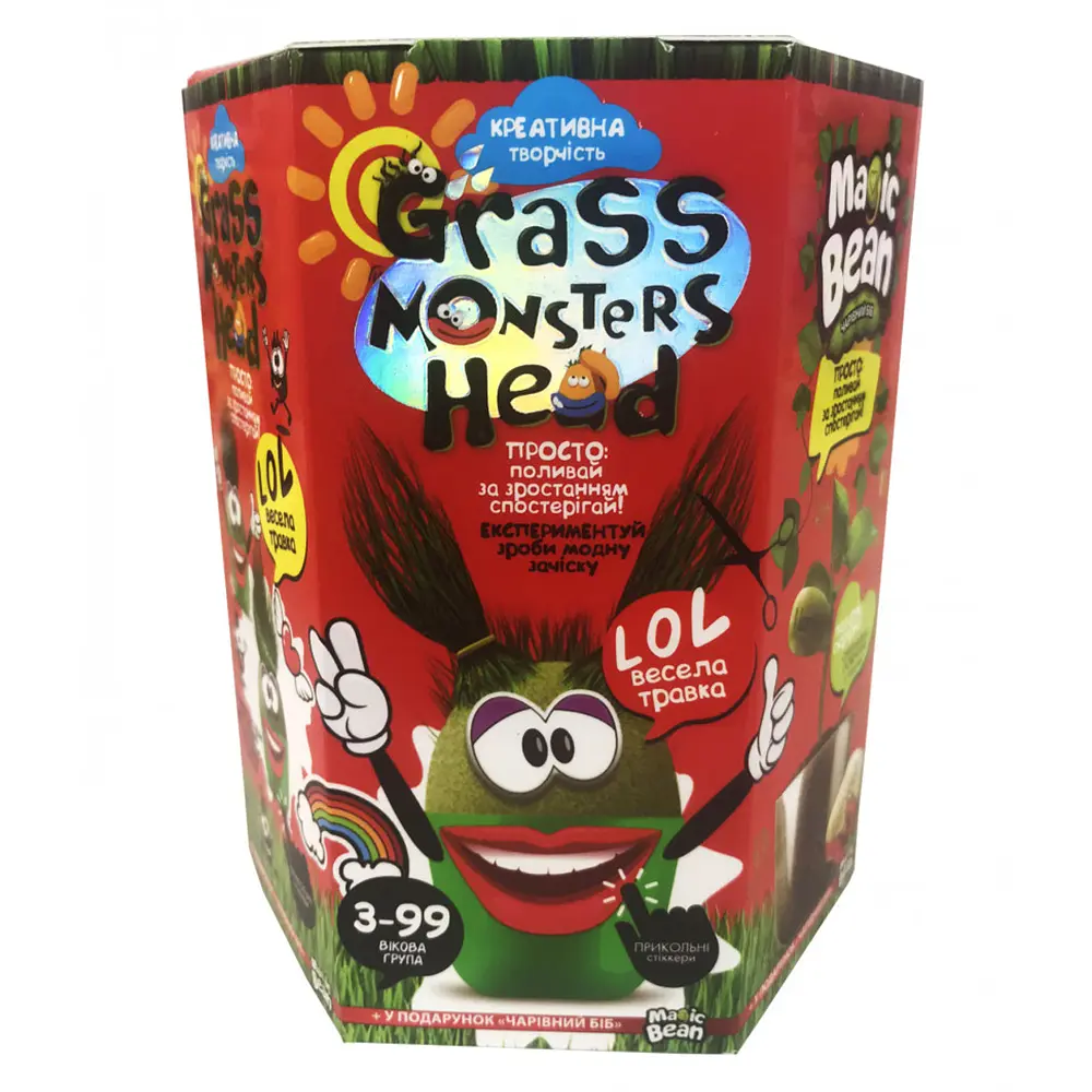 Набор креативного творчества Grass Monsters Head (на украинском), Danko Toys - фото 5