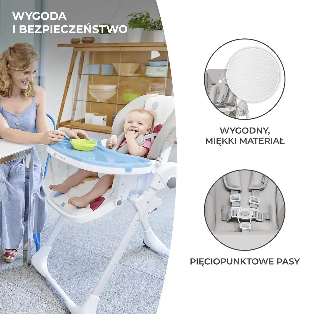 Стульчик для кормления Kinderkraft Yummy Gray (5902533906284) - фото 14