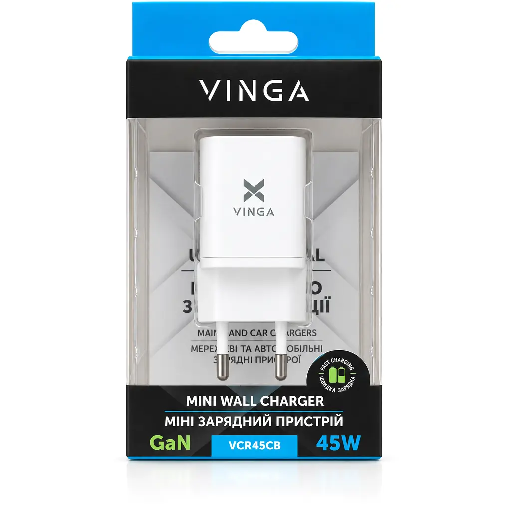 Зарядний пристрій Vinga USB-C PD PPS 45W (VCR45CB) - фото 9