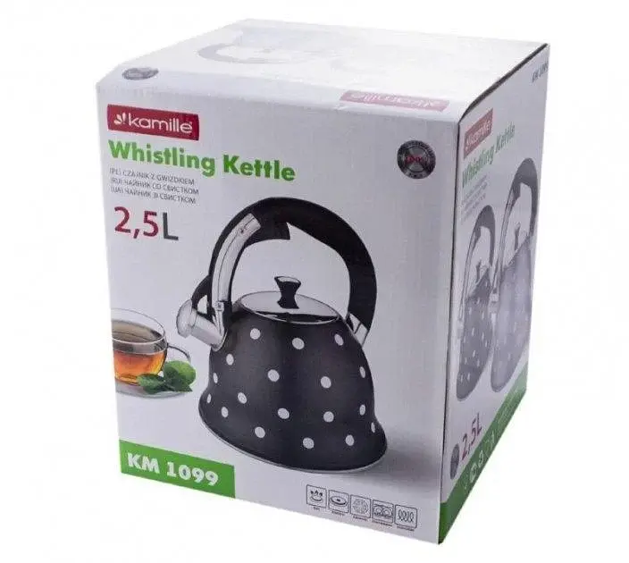 Чайник із свистком Kamille KM-1099 2,5л чорний - фото 6