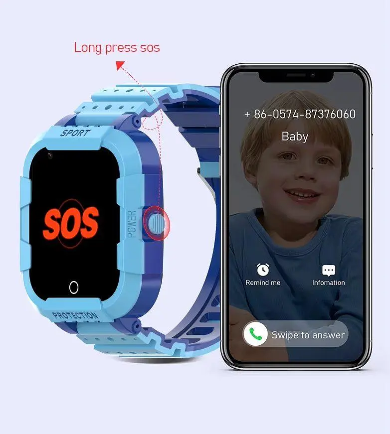 Годинник телефон для дітей Lemfo D21 з GPS трекером, сім картою, відеодзвінком, прослуховуванням, кнопкою SOS та 4G Чорний - фото 20