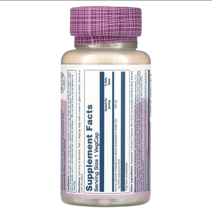 Гарцинія Garcinia Cambogia 500 mg 60 капсул Solaray vit0006182 - фото 2