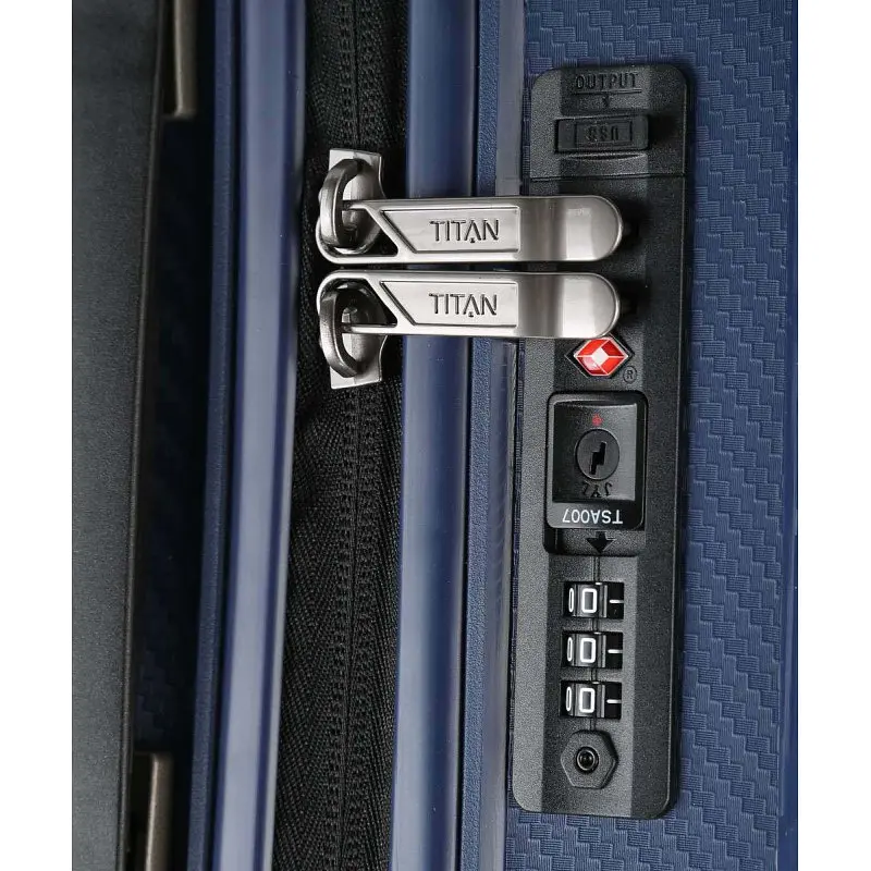 Валіза Titan Compax S с USB Ti844406 Navy (Ti844406-20) - фото 5