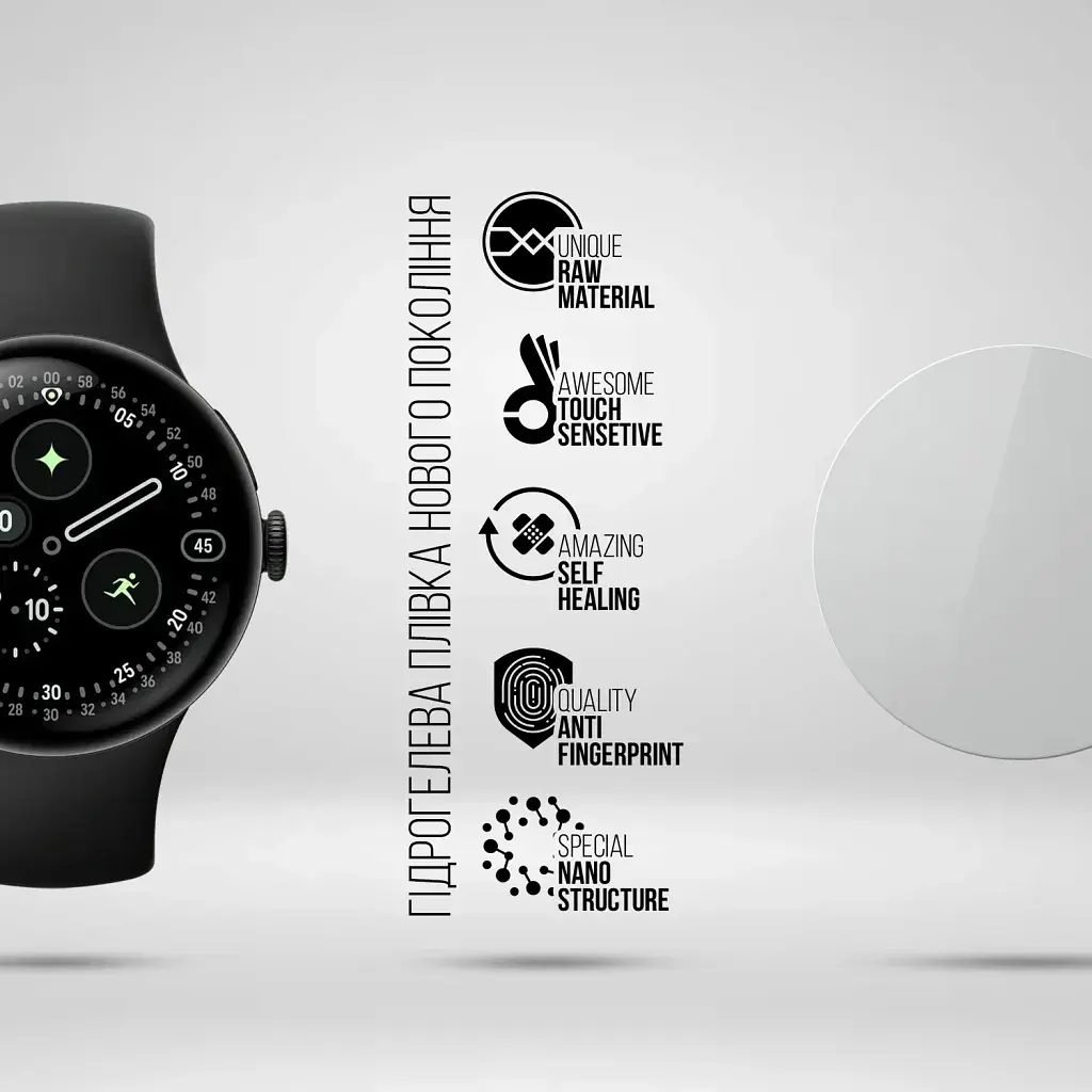 Плівка захисна Armorstandart Matte hydrogel Google Pixel Watch 4 41mm 6 pcs (ARM94030) - фото 2