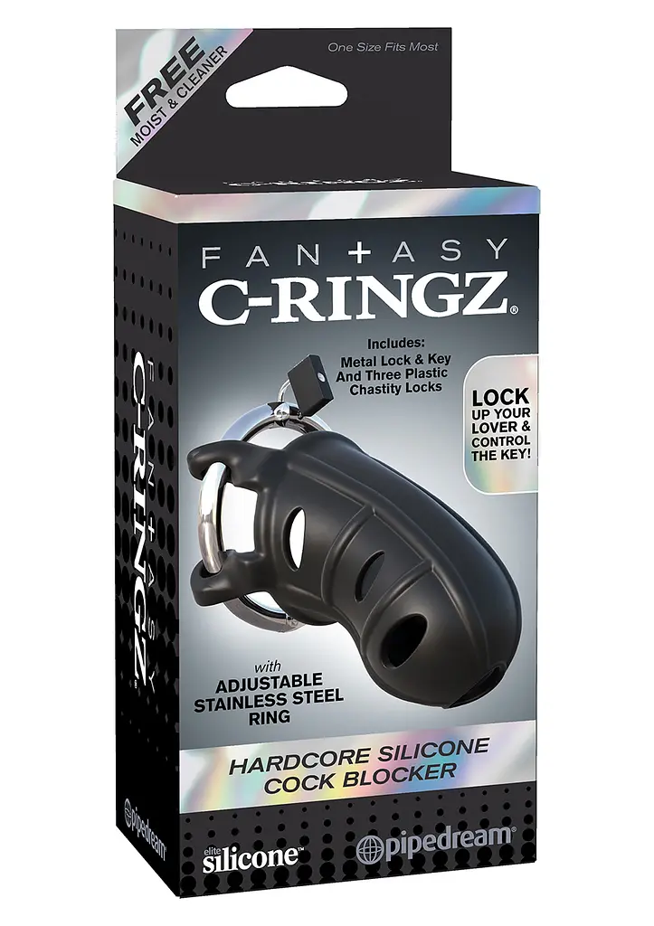 Пояс вірності Pipedream Fantasy C-Ring Hardcore Silicone Cock Blocker 9.5 см чорний - фото 5