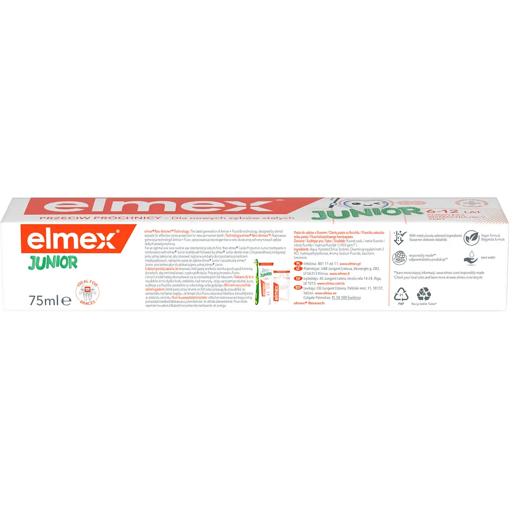 Дитяча зубна паста Elmex Junior від 6 до 12 років 75 мл (4007965560606) - фото 5
