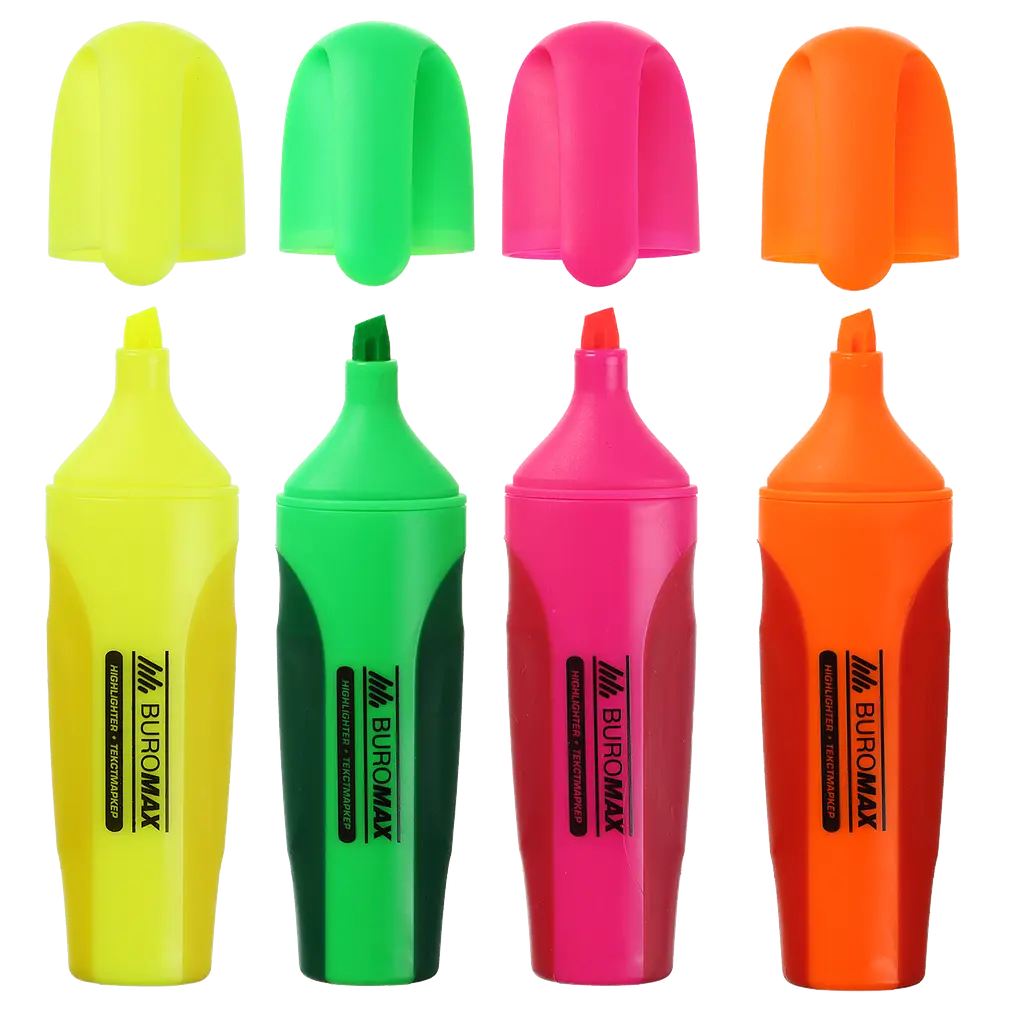 Набір маркерів Buromax Neon з гумовими вставками 4 шт. (BM.8904-84) - фото 2