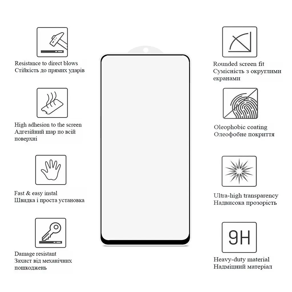 Стекло защитное Drobak Google Pixel 6a Black Frame A+ (717158) - фото 2